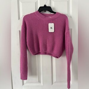 Elodie Fuchsia Ribbed Crew Neck Sweater